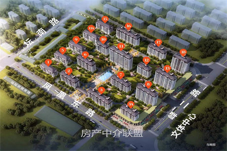 中乐江南名都毛坯大三房三阳台户型方正采光好均价7500
